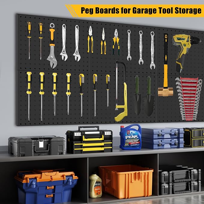PBHEPJ 10 Pcs Metal Pegboard Panels, Heavy Duty Peg Boards - Image 2
