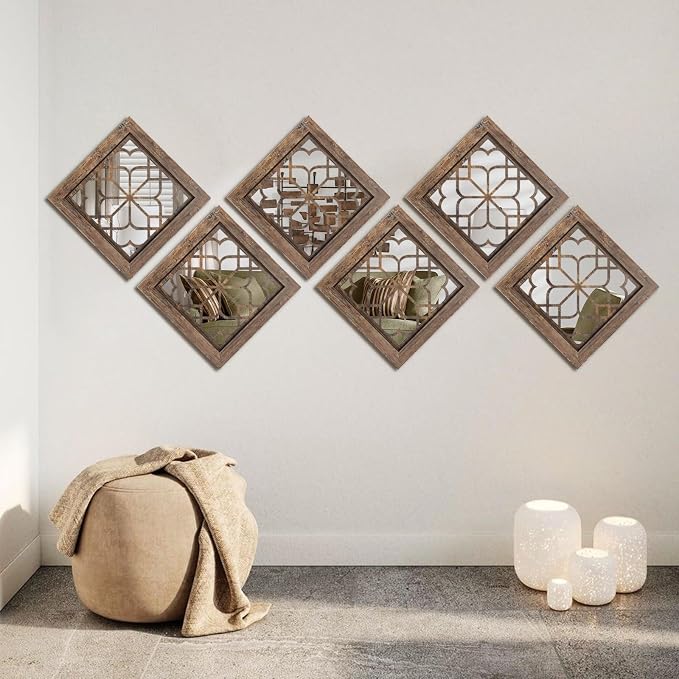 Set of 4 Boho Wall Mirrors - Image 7