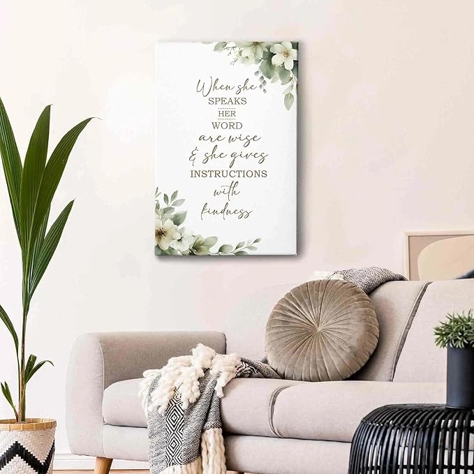 HIWX Christian Wall Decor, Sage Green Botanical Bible Verses Framed Canvas - Image 2
