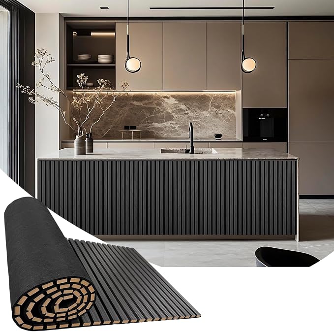 94.5 x 23.6 in Acoustic Wood Wall Panels, 3D Flexible Soundproof Absorbing by Art1