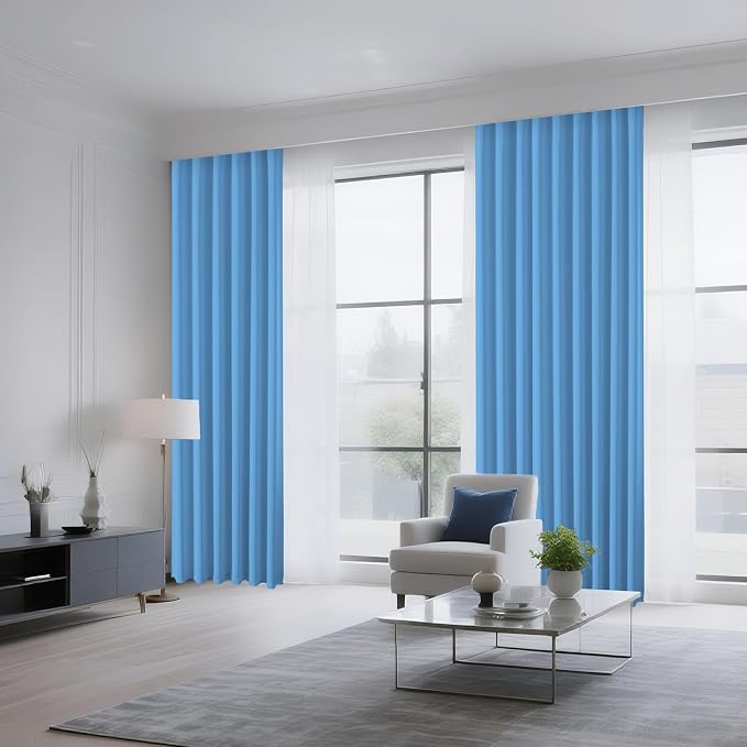 CUCRAF Light Blue Blackout Curtains 45 inch Length 2 Panels Set, Rod Pocket - Image 8