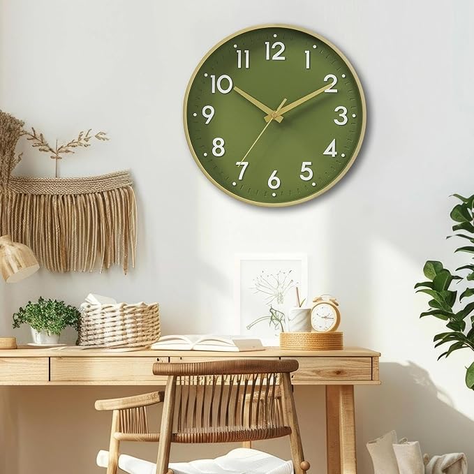 Mosewa Wall Clock 12 Inch, Battery Operated Non-Ticking Modern Analog Clock - Image 3