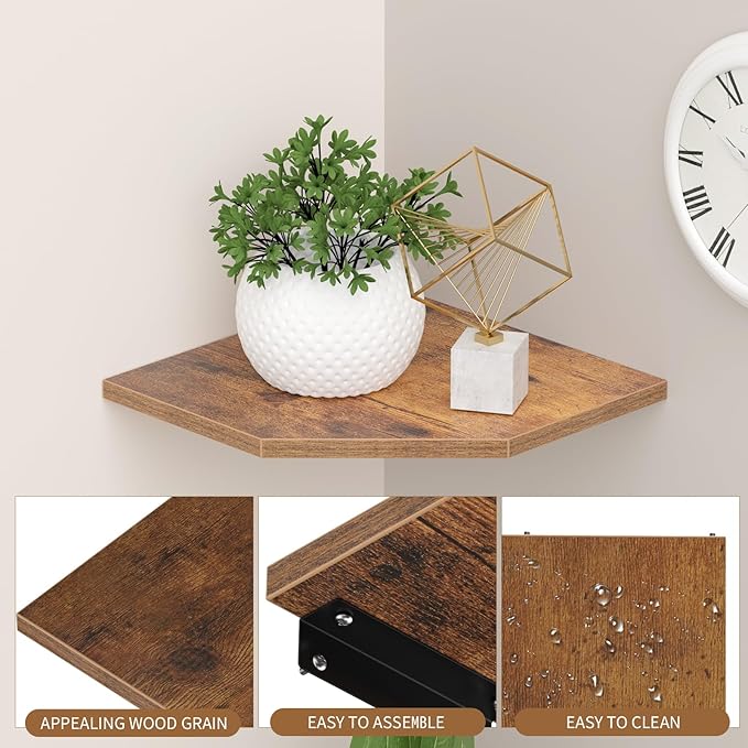 JJL Corner Shelf, 12 Inch Set of 4 Floating Shelves - Image 6