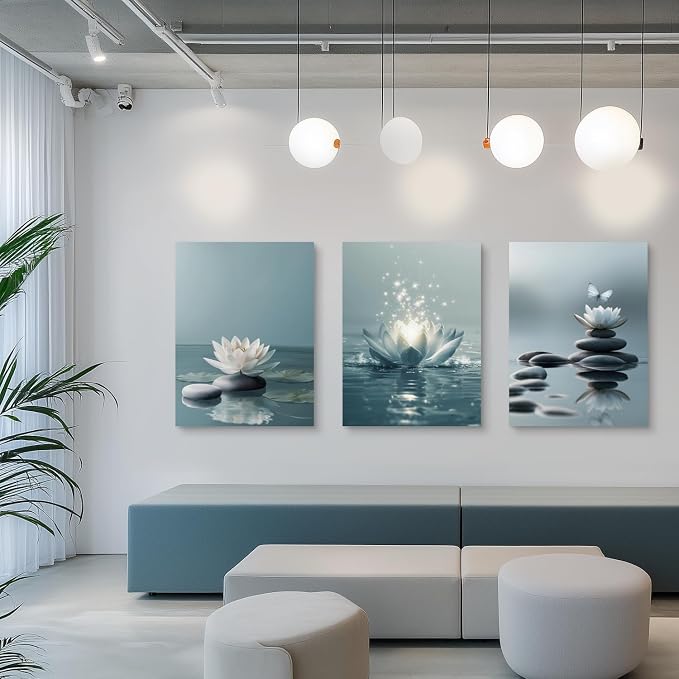 GELDSTEI Calm Zen Botanical Canvas Wall Art, Yoga Spa Meditation Room Decor - Image 2