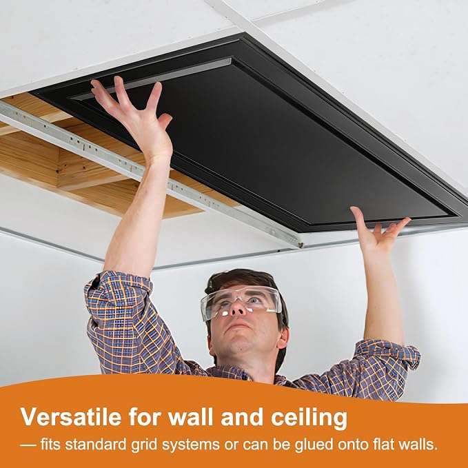 WOWSTAR 12-Pack 2x4ft Drop Ceiling Tiles, Waterproof Glue up Ceiling Panels - Image 7