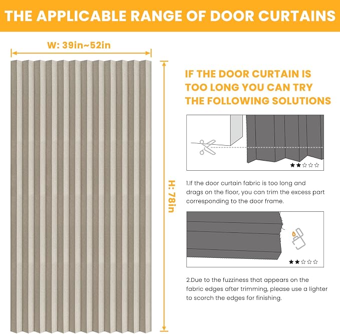 AJAZZ 100% Blackout Magnetic Door Curtain Accordion Doors Interior Accordion - Image 4