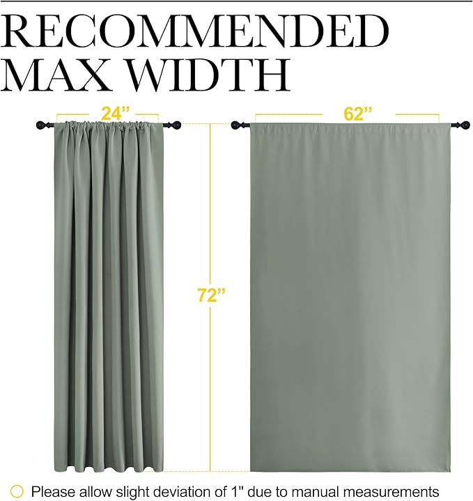 NICETOWN 2 Panels Blackout Curtains, Rod Pocket Window Curtains Room Darkning - Image 6