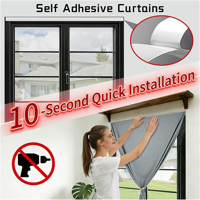 Self-Adhesive Complete 100% Blackout Curtain - Image 3