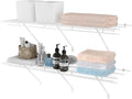 HAUSHOF Closet Shelves Wall Mounted 2-Pack, 4ft x 16in White Metal Wire Shelving by HAUSHOF