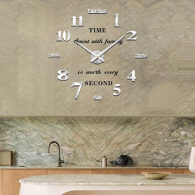 VANGOLD Large Wall Clocks for Living Room Decor, DIY Wall Clock Modern 3D Wall - Image 7