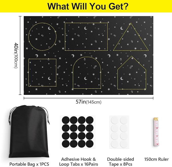 FADOTY 100% Blackout Window Cover Film, Portable Black Out Curtains - Image 4