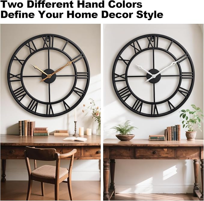 18.5 Inch Modern Decorative Metal Wall Clock - Image 2