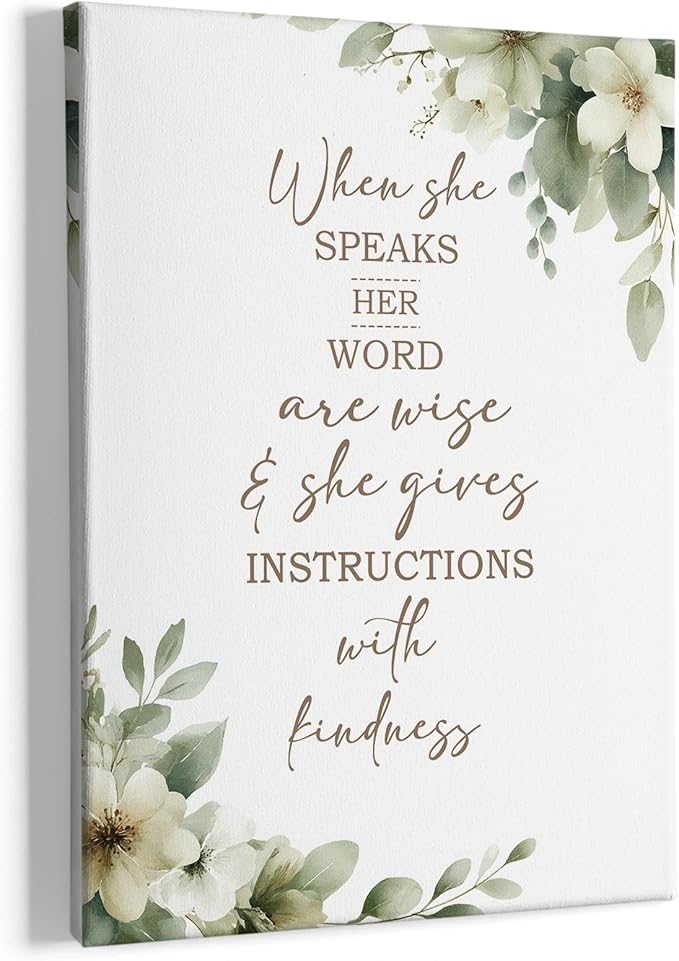 HIWX Christian Wall Decor, Sage Green Botanical Bible Verses Framed Canvas by HIWX