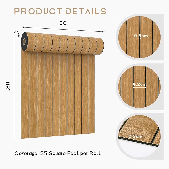 VEELIKE Honey Teak Wood Slat Wall Panels Peel and Stick Decorative Faux Wood - Image 9