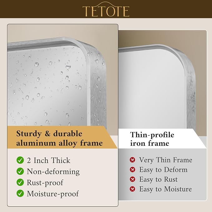 TETOTE 40 x 30 Inch Bathroom Mirror - Image 2