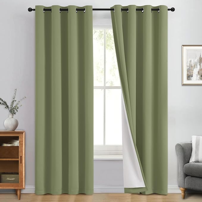 Yakamok 100% Blackout Curtain Panels 84 inches Cold and Light Blocking Drapes by Yakamok