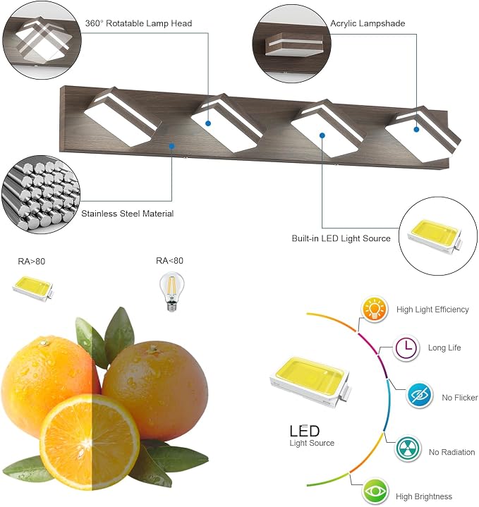 SineRise LED Modern Bathroom Vanity Light Fixtures - Image 2