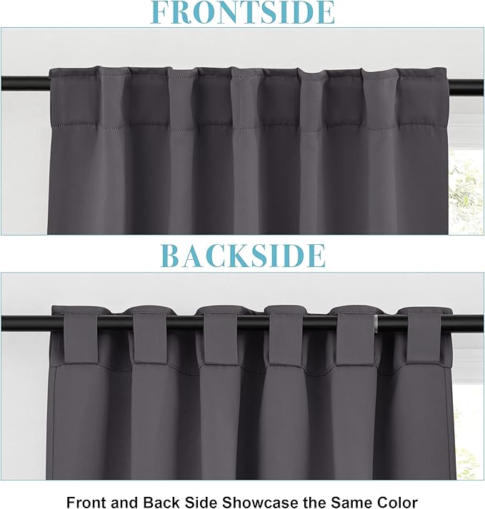 RYB HOME Blackout Curtains 80 inches Long Thermal Insulating Large Window - Image 3