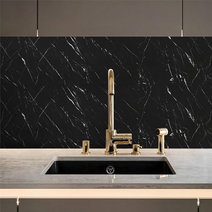 Abyssaly Black Marble Contact Paper Peel and Stick Countertops Waterproof Matte - Image 8