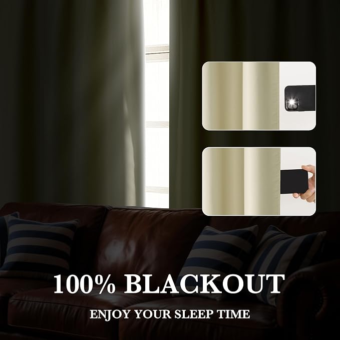 RYB HOME 100% Blackout Short Curtains - Image 4