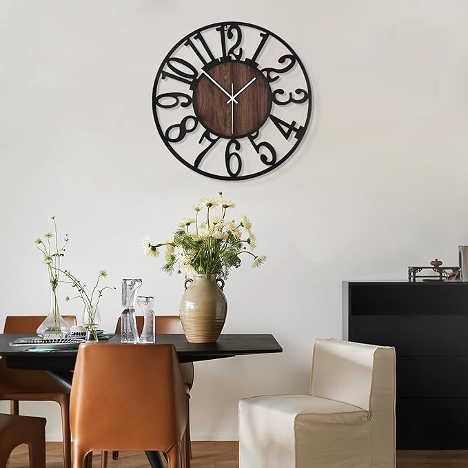 LEIKE Large Wall Clocks for Living Room, Non Ticking, Battery Operated - Image 7