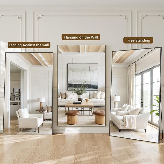 Koonmi 86"x40" Floor Mirror Full Length, Bedroom Floor Body Mirror - Image 5