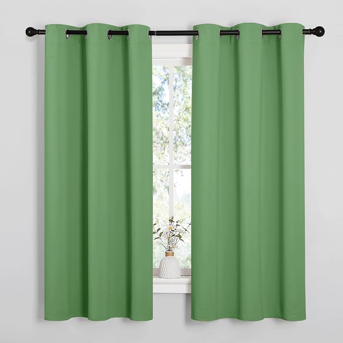 NICETOWN Froest Green Blackout Curtains 68 inches Length by NICETOWN