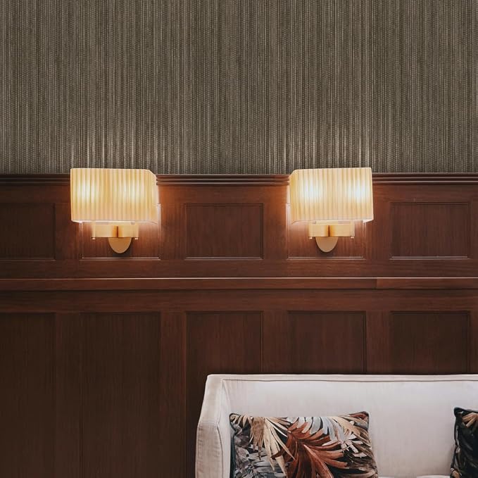 Tempaper Metallic Bronze Faux Grasscloth Removable Peel and Stick Wallpaper - Image 7
