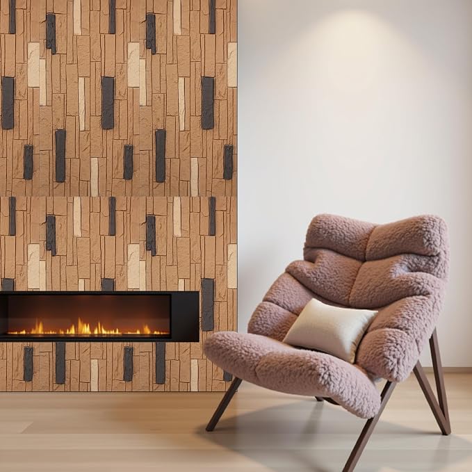 OUZUGIE 4 PCS Faux Stone Wall Panel 47.2’’ x 23.6’’ Interior Exterior Wall - Image 6