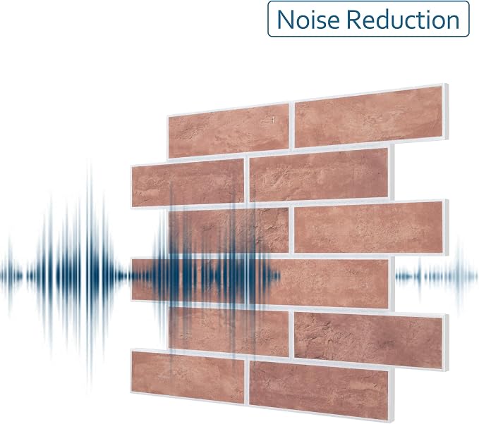 8-Pack 3D Faux Brick Acoustic Wall Panels, 11.8" x 11.8" PET Soundproof & Noise - Image 4
