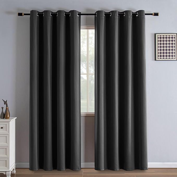 IGEMAEVE Blackout Curtains 84 Inch Length 2 Panels Set, Grommet Energy Saving by IGEMAEVE