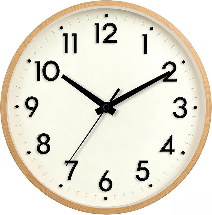 Mosewa Wall Clock 8 Inch, Battery Operated Silent Non-Ticking Modern Analog by MOSEWAWALLCLOCK