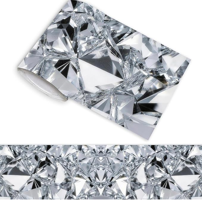 Diamond Wallpaper Border Peel and Stick 196.9 x 3.9 Inch Wall Border Trim by PRESSINART