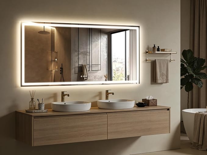 FENNIO Full Length Mirror with Lights, Free Standing Lighted Floor Mirror - Image 8