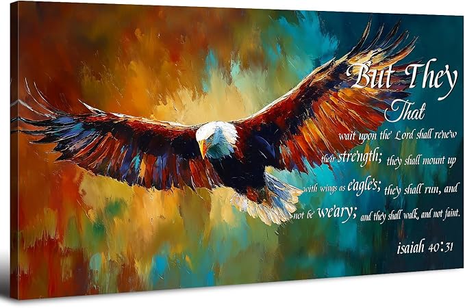 Christian Eagle Wall Art Isaiah 40 31 Poster Bible Verse Wall Decor by HOME