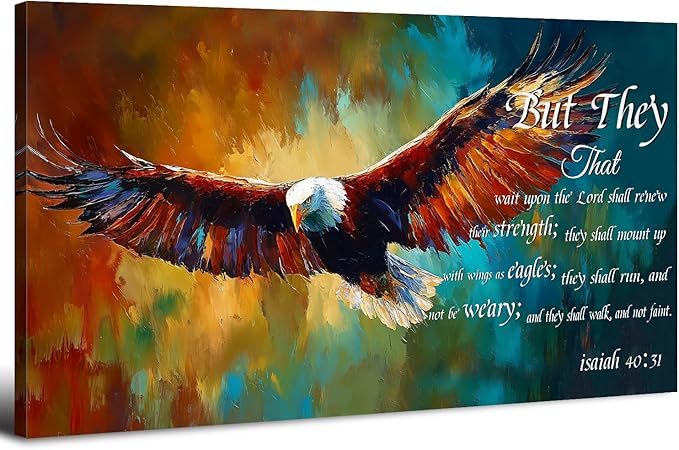 Christian Eagle Wall Art Isaiah 40 31 Poster Bible Verse Wall Decor by HOME