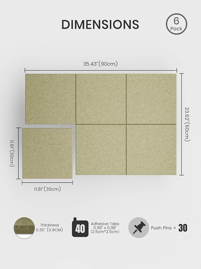Bumusty Large Cork Board 36" x 24" Alternative - Image 2