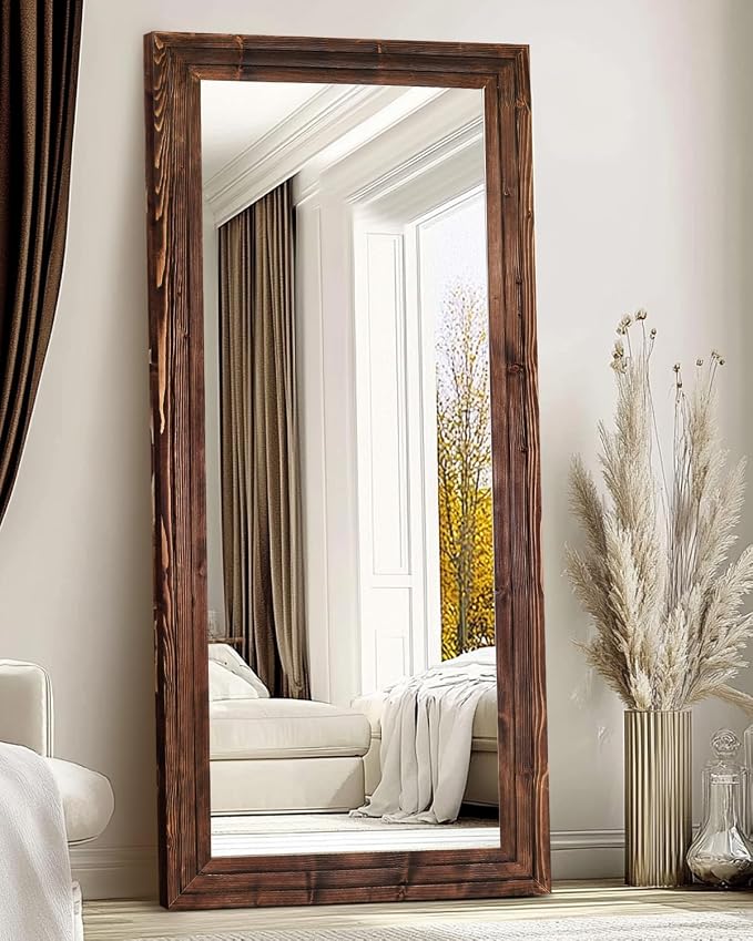 Full Length Mirror 71"x30" Solid Wood Frame Floor Large Mirror by ABSWHLM