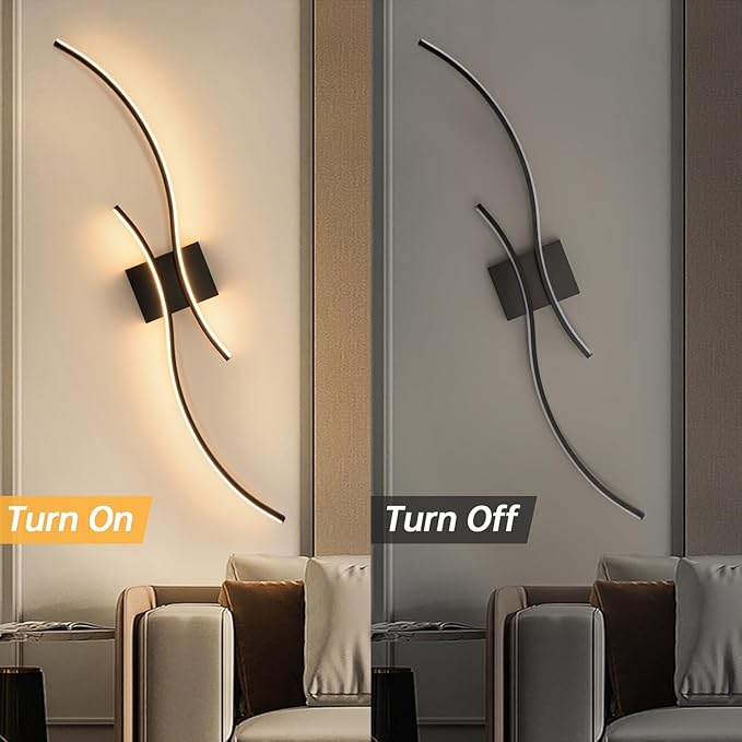 CANEOE Modern Led Wall Light, 39inch Black Indoor Led Wall Sconce Lighting - Image 5