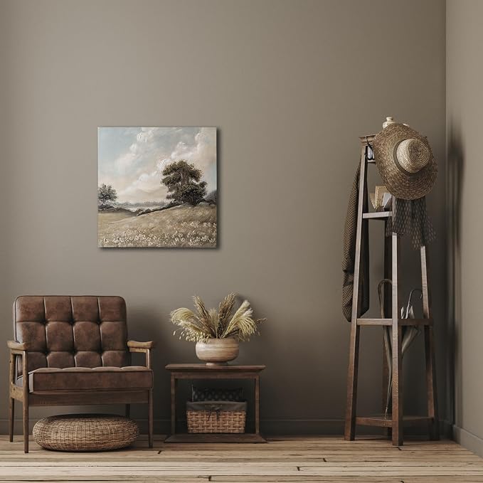 JolyWell Hand-Painted Vintage Canvas Wall Art, Landscape Wall Painting Prints - Image 3