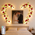 GOESWELL Rose Flowers Vines Garland Lights: 6FT Artificial Flower Vine Lights by SolarOutdoorLights
