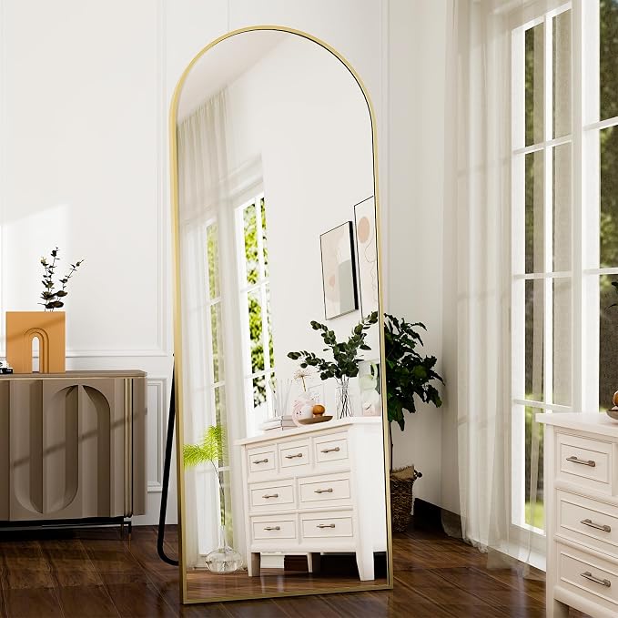GLSLAND-21x64 inch Full Length Mirror-Aluminum Alloy Frame-Arch Mirror Full - Image 2