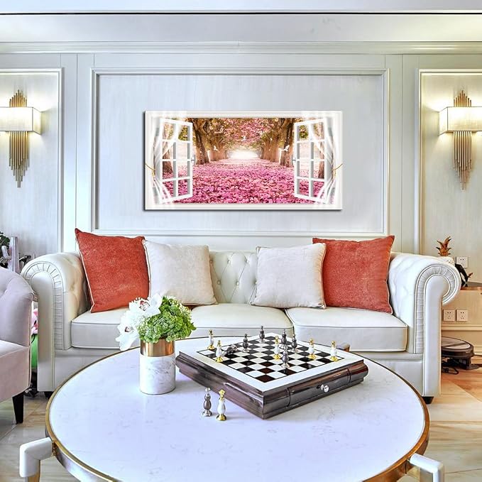 Cao Gen Decor Art-AH40150 Wall Art Trees and Pink Rose Paintings Printed - Image 6