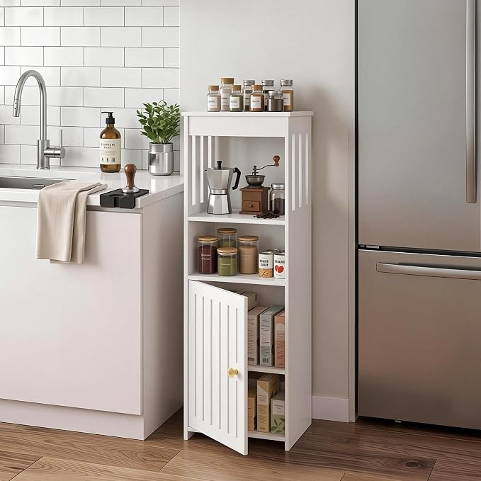 Narrow Bathroom Storage Cabinet, 5-Tier Slim Organizer - Image 4