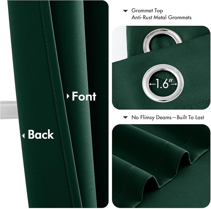 MIULEE Blackout Curtains for Bedroom Living Room 2 Panels, Thermal Insulated - Image 4