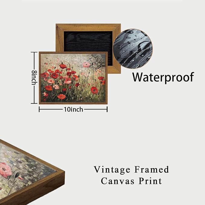 OIQArtOIQ Vintage Landscape Canvas Wall Art Framed Natural Scenery Painting - Image 2