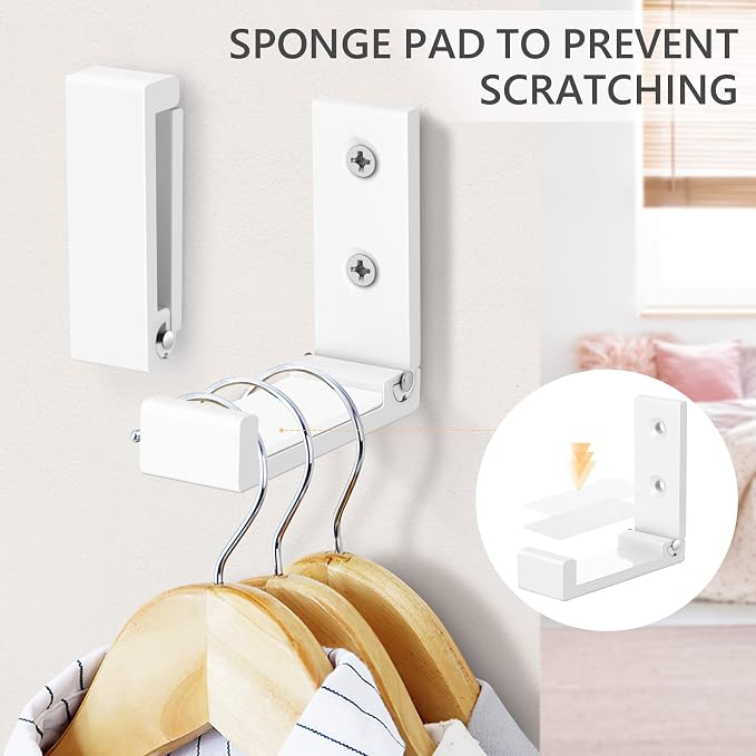 Folding Coat Hooks, Foldable Adhesive Hooks, Headphone Jacket Holder, Aluminum - Image 4