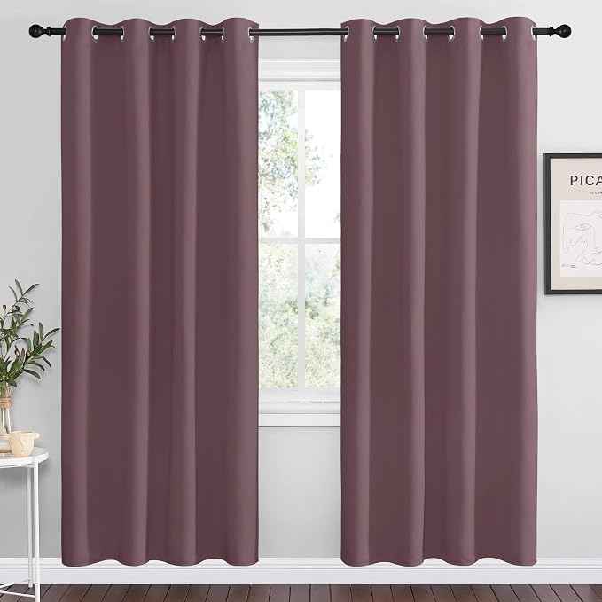 NICETOWN Dry Rose Blackout Curtains 78" Long by NICETOWN