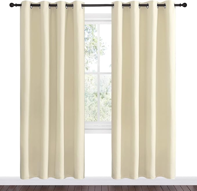 NICETOWN Beige Room Darkening Curtains 78" Long - Image 2