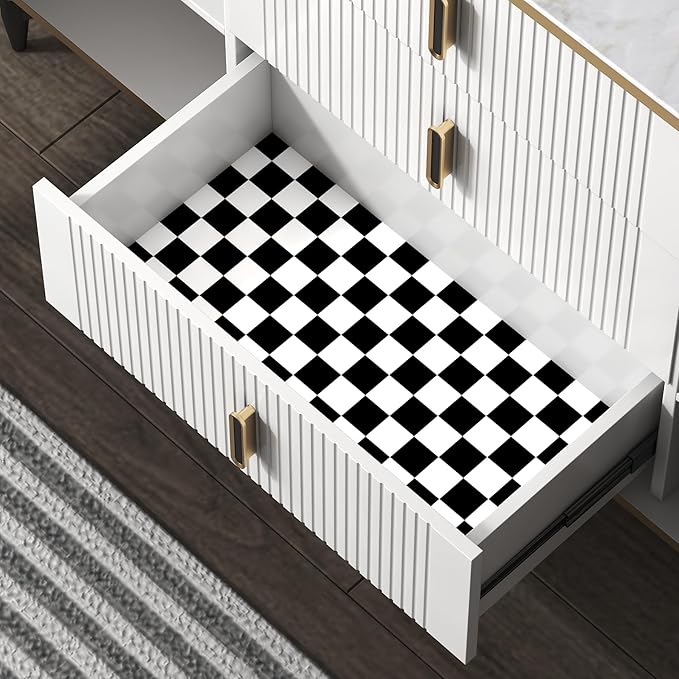 Modern Peel and Stick Wallpaper Black and White Mosaic Checkered Contact Paper - Image 4